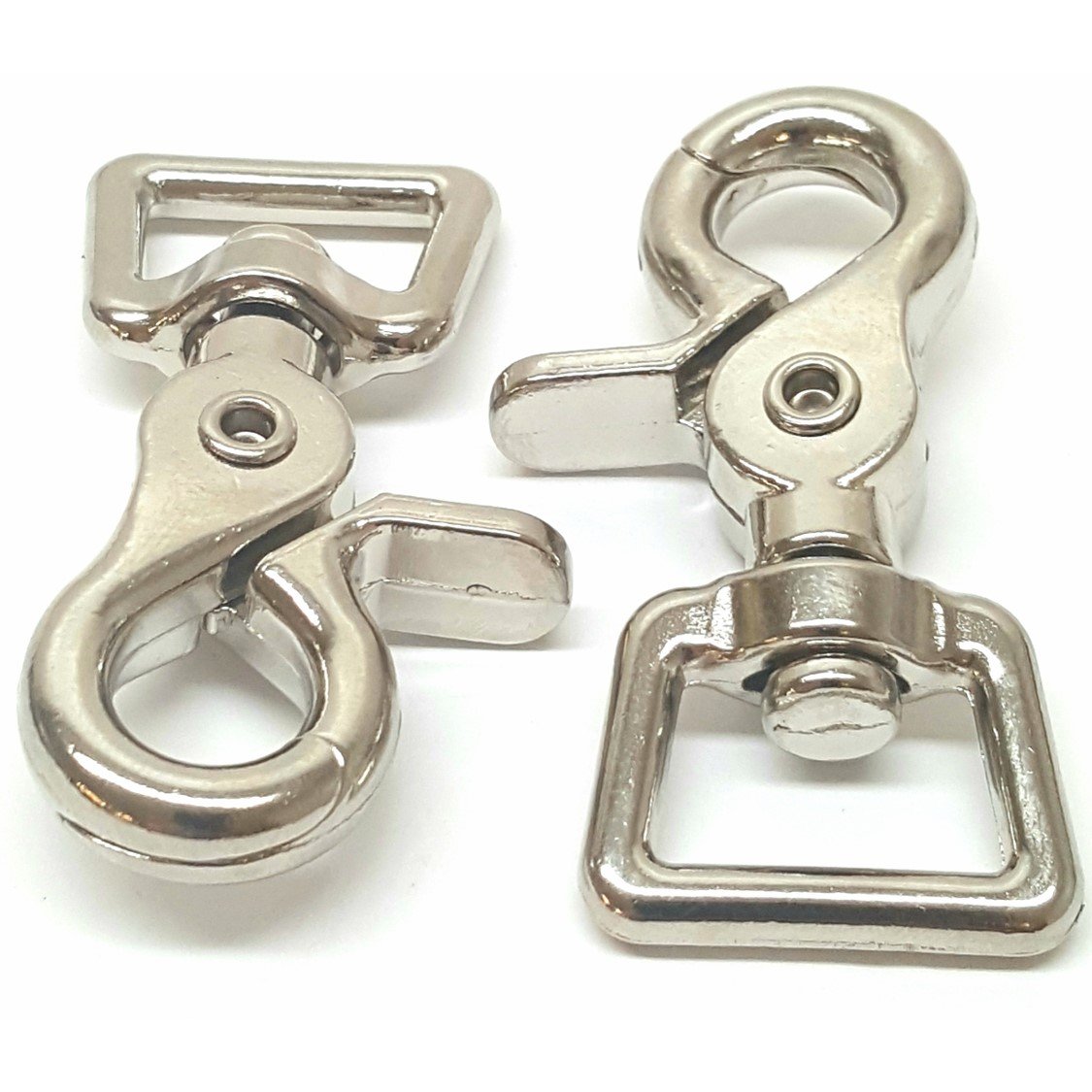 3/4" Scissor Swivel Trigger Snaps For Reins, Leashes, And More (2 Pack) Nickel Plated Durable Hardware