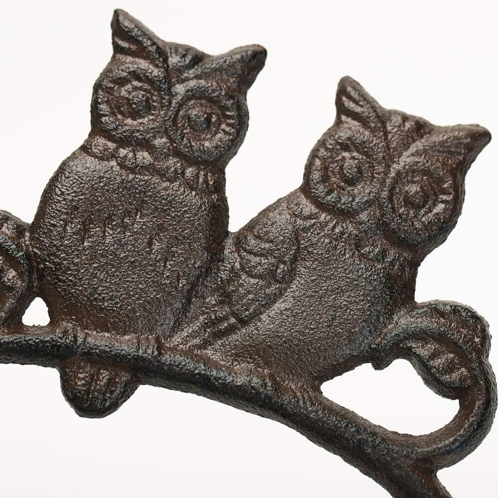 Sungmor Heavy Duty Cast Iron Wall Bell, Decorative Retro Style Lovely Owls Hand Bell, Manually Shaking Wall Hanging Doorbell - Image 3