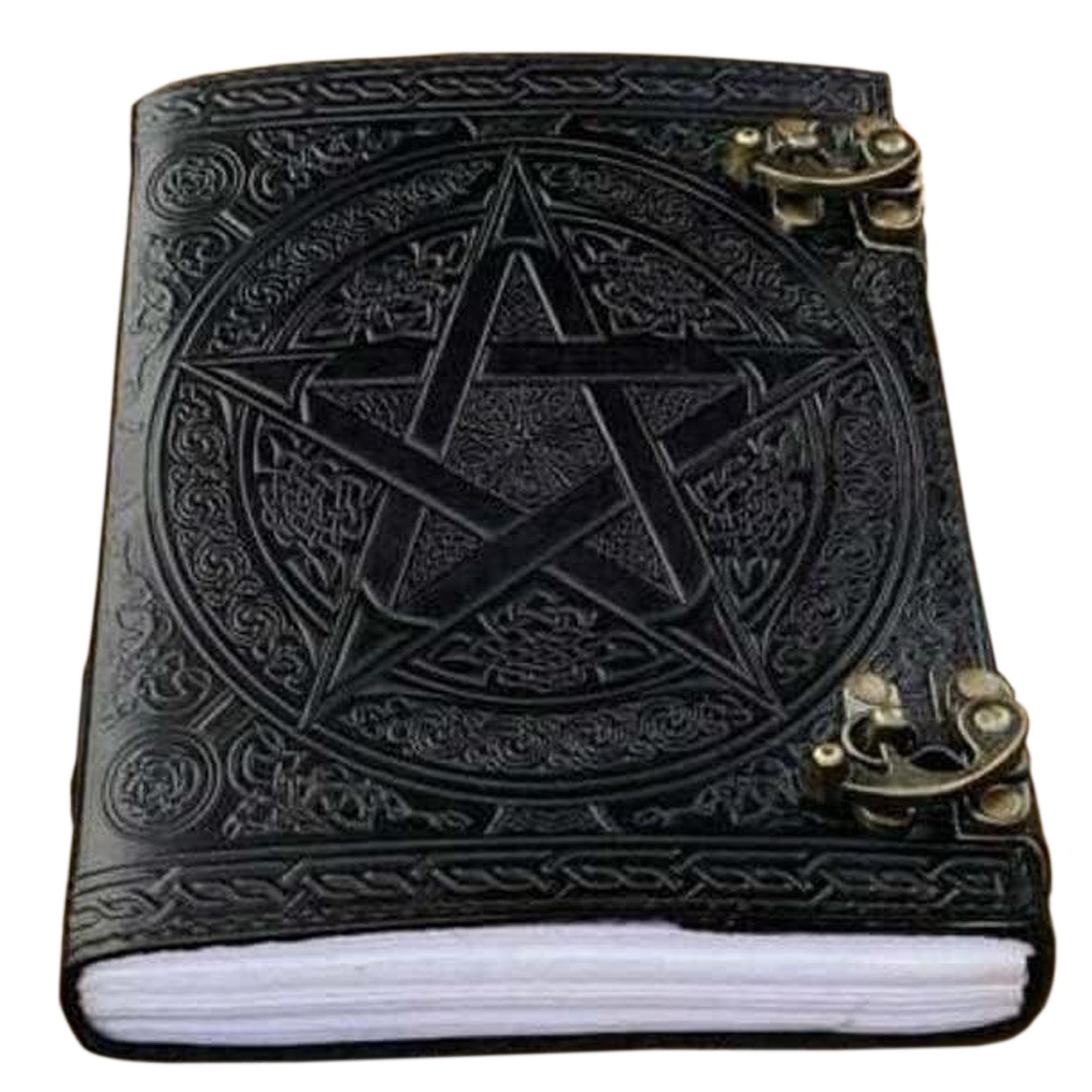 200 pages Large pentagram journal leather journal diary embossed large pentacle notebook writing leather notebook handmade leather journal leather grimoire leather sketchbook book of shadows 7 x 10