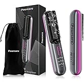 Pourcare Heated Straightening Comb with Negative Ion – 3 Temp Settings Fast & Gentle Hair Styling for All Hair Types Portable Rechargeable