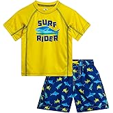 Beach Bros. Toddler Baby Boys Rash Guard Set - 2 Piece UPF 30+ Swim Trunks and Swim Shirts for Toddler Boys (Sizes: 2T-4T)