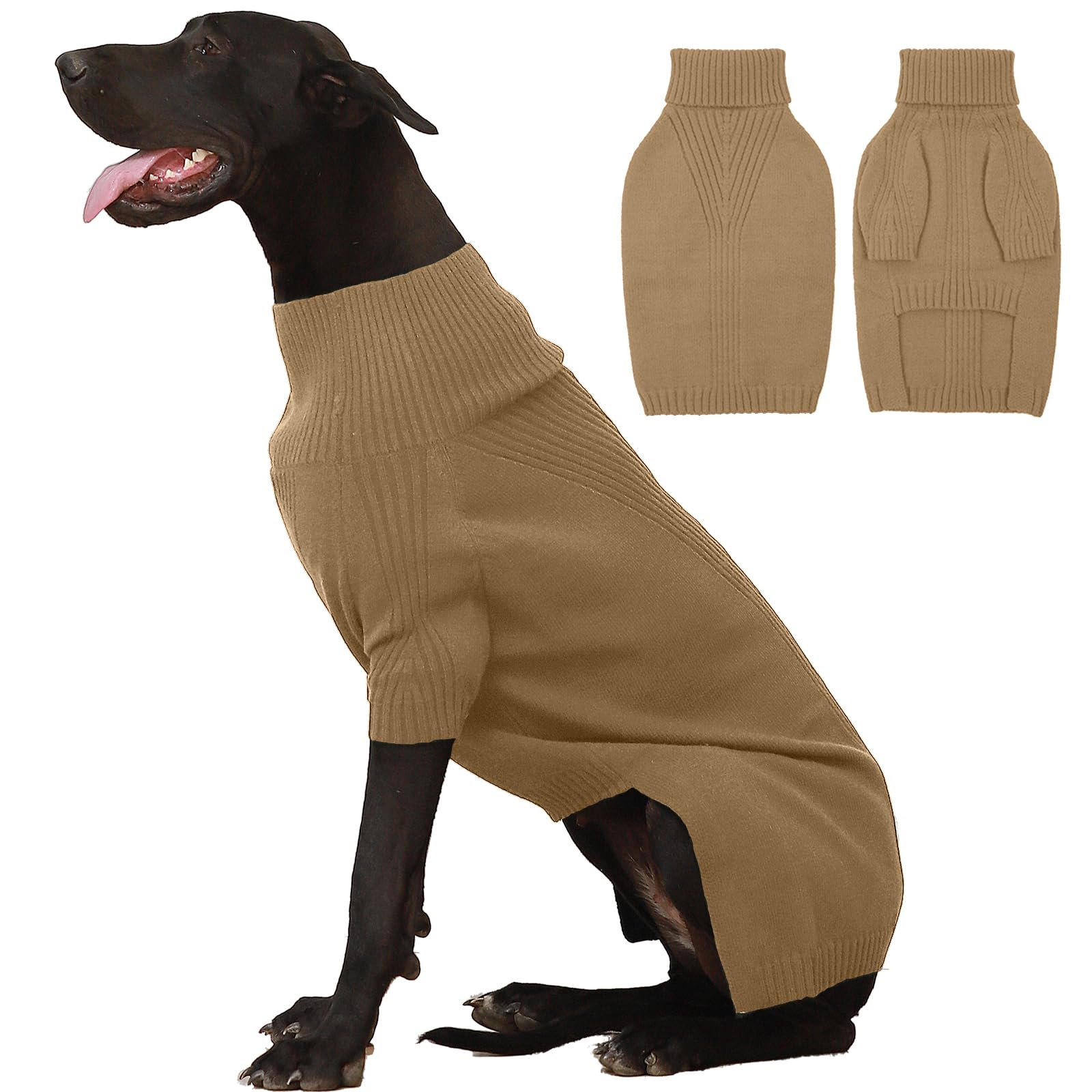 IECOii Extra-Large Dog Jumper 4XL,Christmas Dog Sweaters for Extra Large Dogs Girl Boy,Turtleneck Dog Knitted Jumper for Pet,Easy On Doggie Knitwear Sweatshirt Dog Sweater for Doberman,Great Dane — image 1