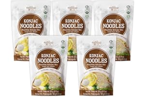 ONETANG Organic Shirataki Konjac Angel Hair Noodles, USDA Organic, Vegan, Gluten Free, Fat Free, Keto Friendly, Low Carbs 5 Pack Inside 8.11 Oz, 40.6 Oz