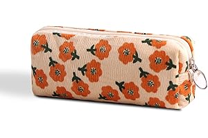 SURBEAV Pencil Case Pen Case Office College School Storage Bag Pouch Holder Box Organizer Makeup Pouch Cosmetic Bag Aesthetic floral flower Cute Pencil Case for Girls Boys Kids (Plum blossom)