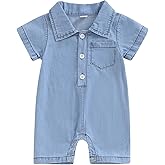 BemeyourBBs Newborn Baby Boy Summer Clothes Short Sleeve Dress Shirt Romper Button Jumpsuit Gentleman One Piece Outfit