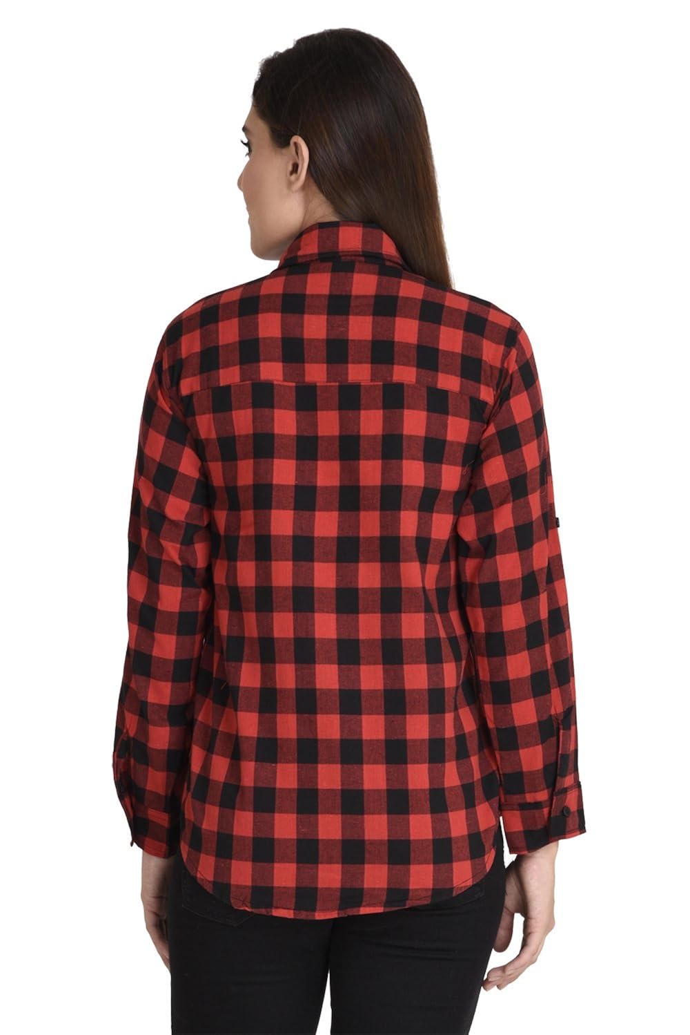 Red and black small check shirt Clearance