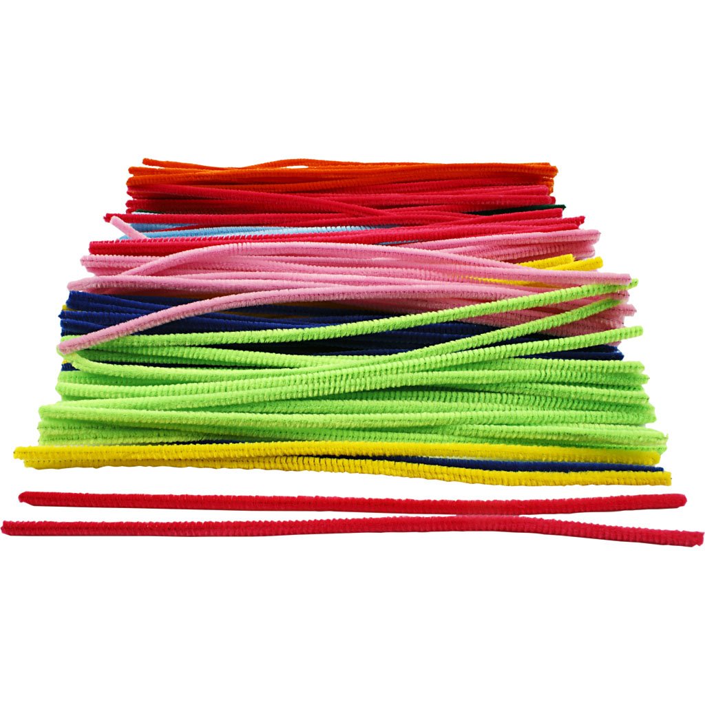 Pipe Cleaners, thickness 6 mm, L: 30 mm, asstd colours, 200asstd