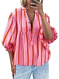 Tankaneo Womens Puff Sleeve Babydoll Tops Summer V