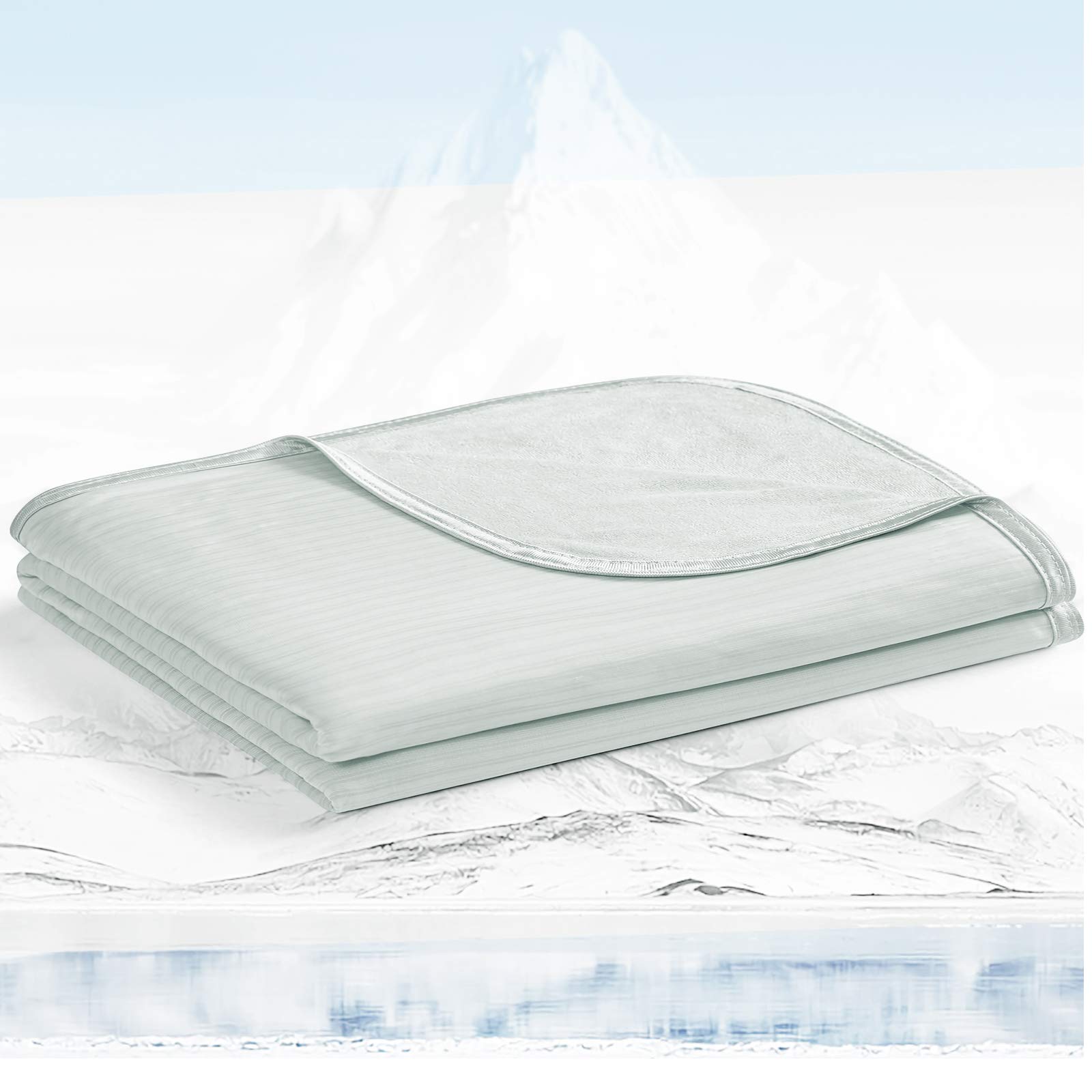 Avoalre Cooling Blanket 150x200cm Arc-Chill 3.0 Cool Fiber Bamboo Blankets Q-MAX>0.5 Summer Blanket with Double-sided Design Absorb Heat Soft Lightweight Cool Bed Blanket Queen Size Gray