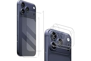 [2 Sets 4 PCS ] Back Screen Protector for iPhone 17 Pro Max with Camera Lens Protector, WEIDEWORLD 9H Hardness HD Clear Anti-