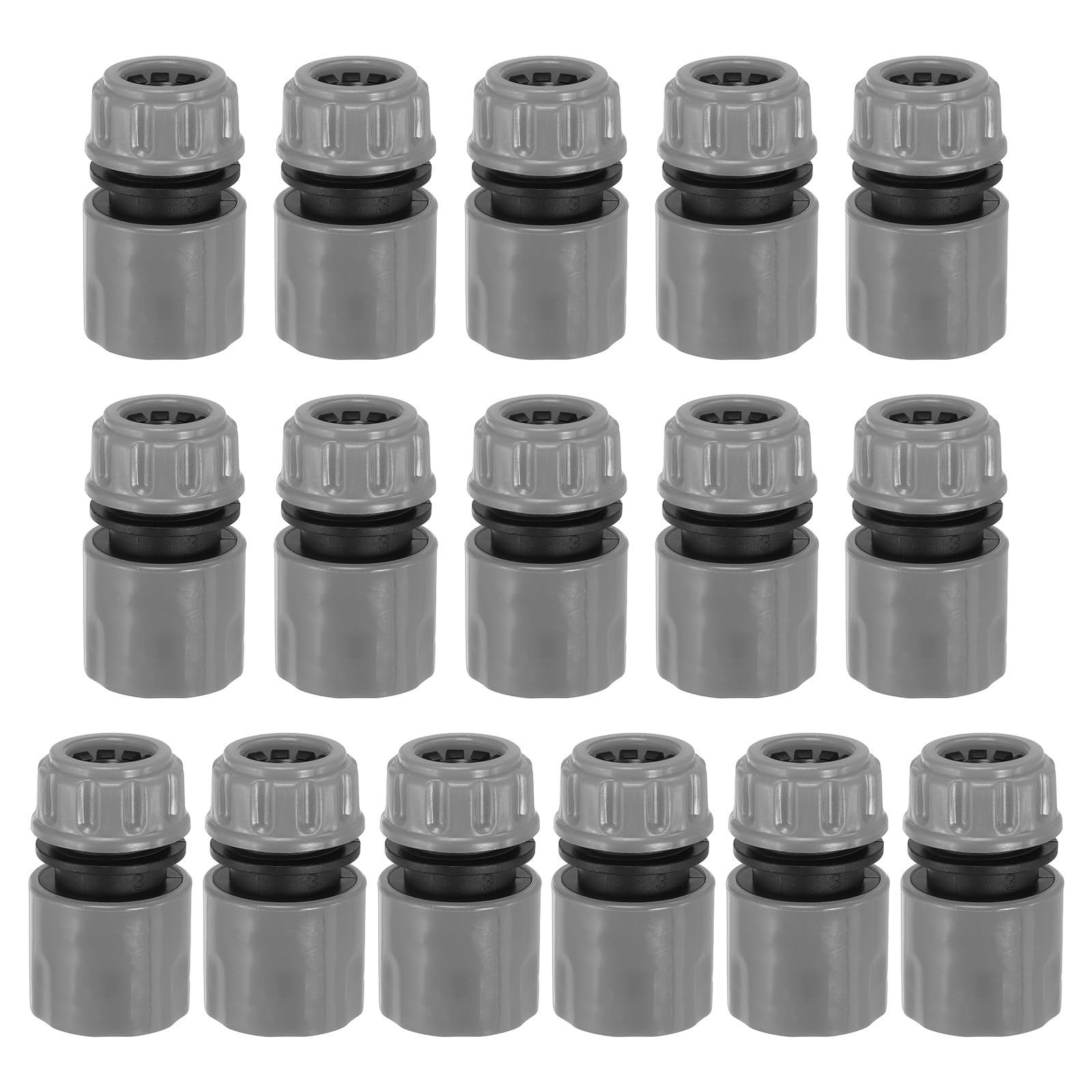 PATIKIL 1/2" Garden Hose Quick Connector Repair Extender, 16 Pcs Plastic Garden Water Hose Connectors Fittings Leakproof Design, Grey