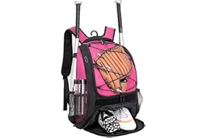 DAFISKY Baseball Bag Softball Backpack - Youth Adult T Ball Bat Equipment Bag with Bat Helmet Holders, Shoe Compartment