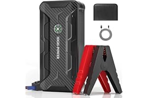 JAOPAE Car Jump Starter, Portable Car Battery Charger for Up to 8.5L Gas & 8.0L Diesel Engines, 12V Car Jump Box with 4 Modes Flashlight, Power Bank Function, Smart Jumper Cables