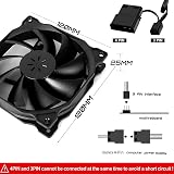 upHere 120mm Silent Case Fan 3 Pack Ultra Quiet High Airflow 12BK3-3 view 5