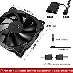 uphere 3-Pack Long Life Computer Case Fan 120mm