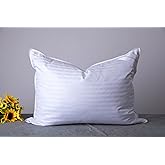 ArcticNorthDown Standard Goose Down Feather Hotel Collection Bed Pillows for Sleeping One Pillow for Back, Stomach or Side Sleepers Stripe White Color