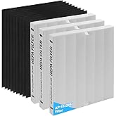 GoKBNY 3-Pack AP-1512HH Replacement Filter, Compatible with Coway AP-1512HH Mighty and Airmega 200M Air Purifiers, Part# 3304899, with 9 Extra Carbon Filters