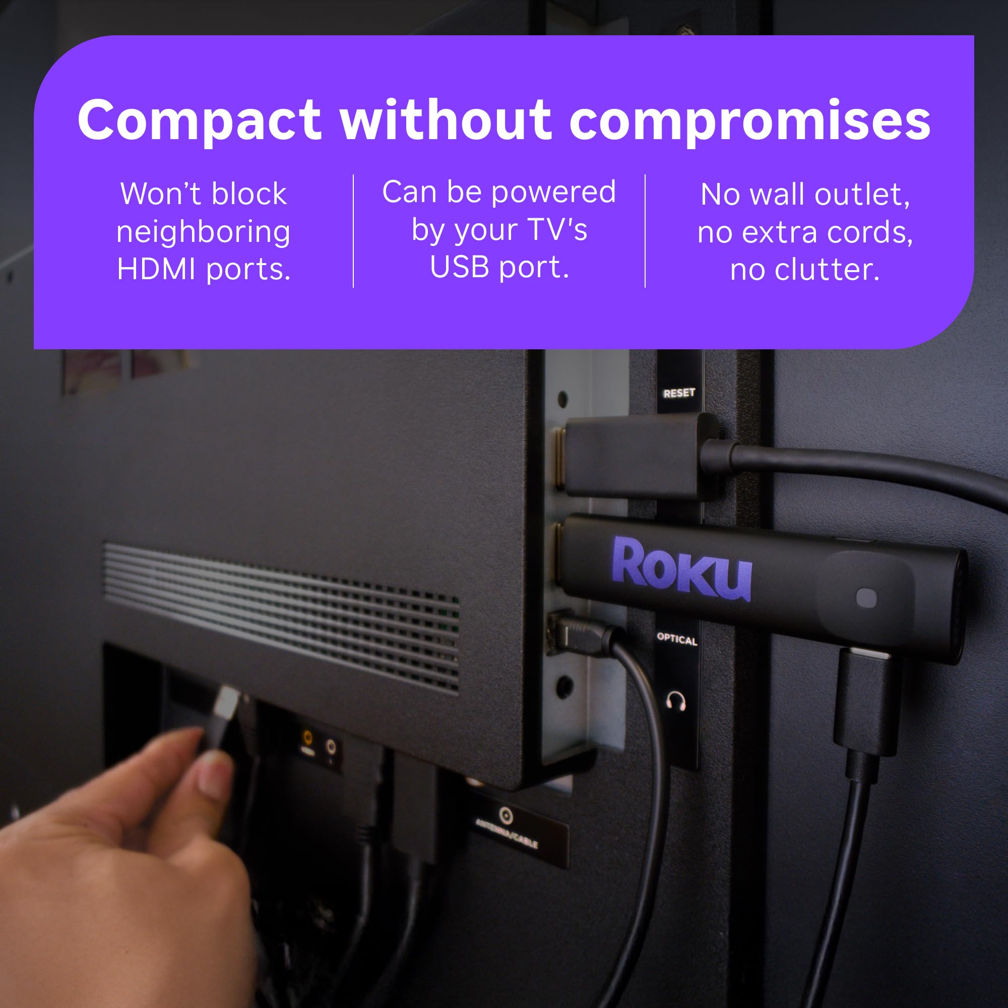 Roku Streaming Stick HD 2025 — HD Streaming Device for TV with Roku Voice Remote, Free & Live TV