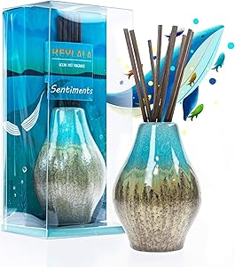 KeyLaLa Reed Diffuser for Home, Cute Home Fragrance Gift Set Ocean Mist Scent Aromatherapy Oil Refill for Home/Bathroom/Kitchen/Office Elegant Decorations -1.7 fl oz Essential Oil Diffuser…