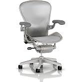 Herman Miller Classic Aeron Task Chair: Highly Adj w/PostureFit Support - Tilit Limiter w/Seat Angle Adj - Fully Adj Vinyl Arms - Carpet Casters