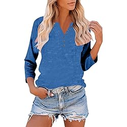 Fall Tops for Women 2025 Casual Button Down Henley