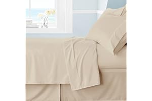 Cathay Home Single Flat Sheet, Full (81" x 96"), Cream