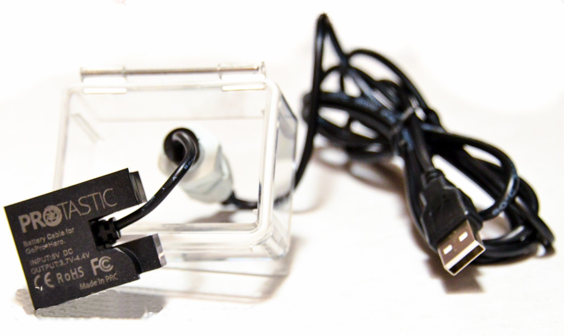 PROtastic Waterproof Battery Eliminator USB Power Cable for GoPro Hero3 Action Cameras