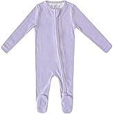 Copper Pearl Zip-Up Footie Baby Pajamas: Ultra-Soft Boys Pajamas and Girls Pajamas, Premium Knit Fabric in Stylish Prints, Tag-Free with Two-Way Zipper, Sized Newborn to 24 Months, Periwinkle