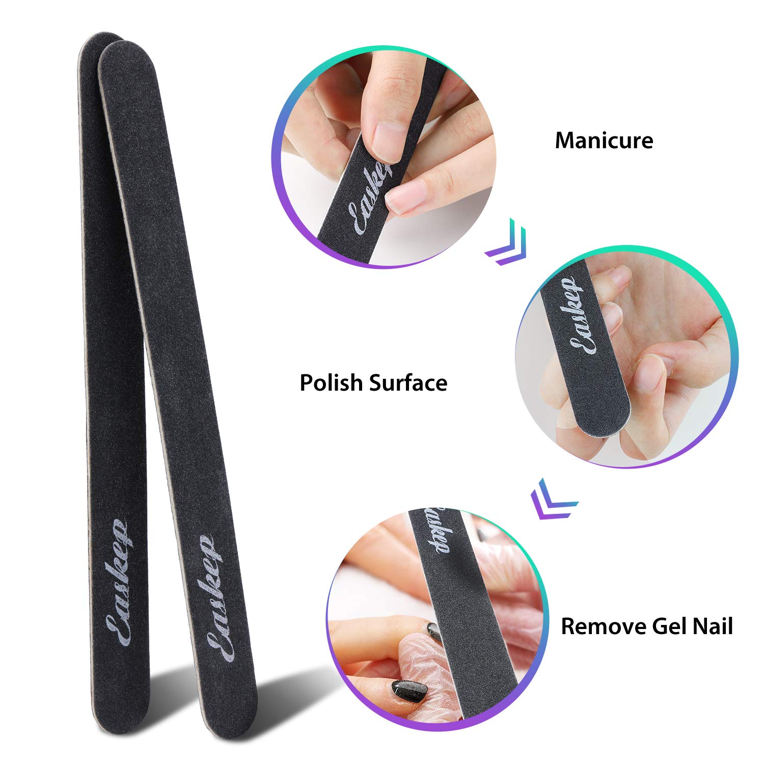 Cuticle Trimmer with Cuticle Pusher, Easkep Cuticle Remover Cuticle Nipper Professional Stainless Steel Cuticle Cutter Clipper Durable Pedicure Manicure Tools for Fingernails and Toenails Black: Beauty