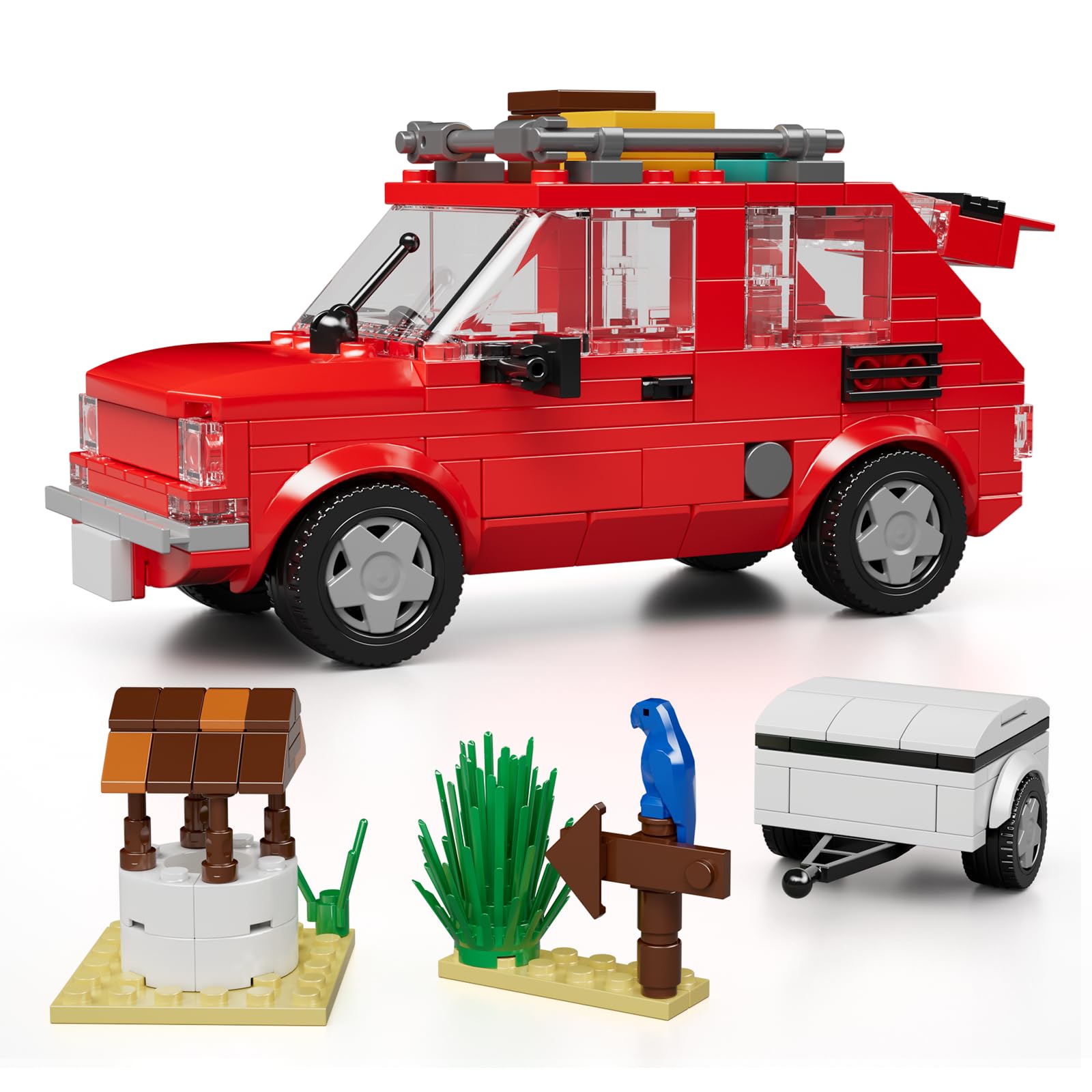 Mould King 24074 Wohnmobil Spielzeug Klemmbausteine 126P Camper Wohnmobil Modellauto Bausteine mit Camping Van Bausatz Kompatibel mit Andere Marken(393 Teile)