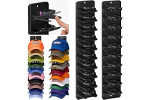 Spring-Loaded Hat Organizer for Baseball Caps (2 Pack) – Holds 20 Caps, Quick Insert & Smooth Release with Secure Hold, Wall 