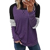 onlypuff Long Sleeve Tunic Top for Women Casual Loose Fitting Fall Fashion Clothing with Pockets