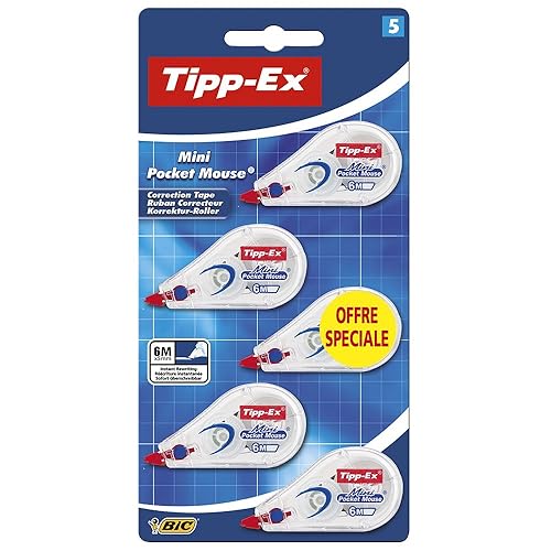 TIPP-Ex Mini Pocket Mouse Correction Tape – Blister Pack 5 unités