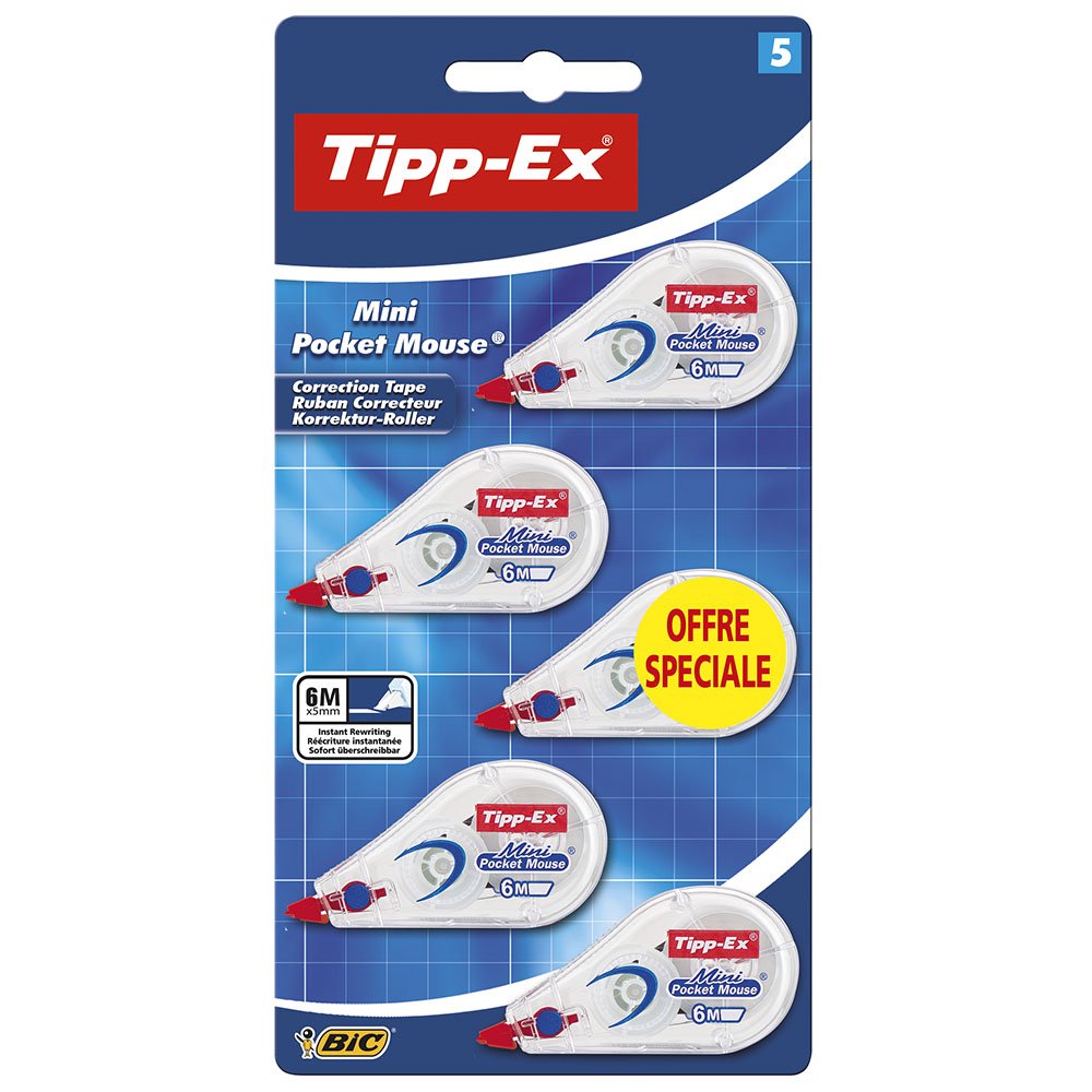 TIPP-Ex Mini Pocket Mouse Correction Tape – Blister Pack 5 unités