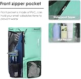 WANDF Swim Bag Mesh Drawstring Backpack Wet Pocket Mint Green view 3