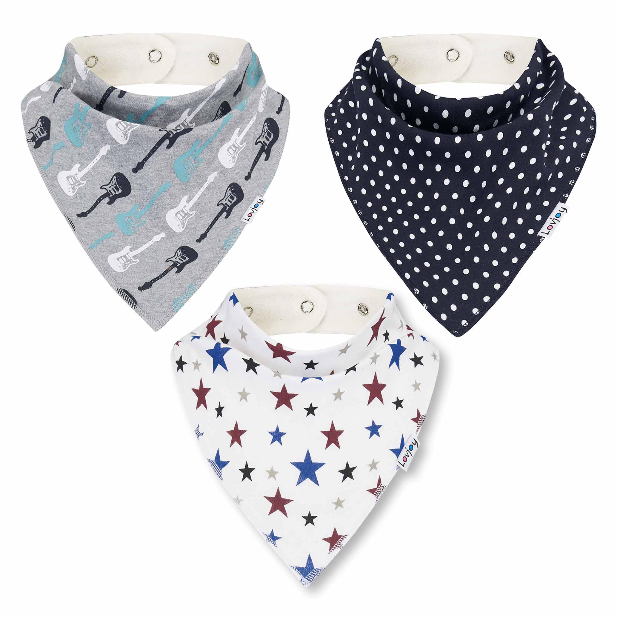 Lovjoy Large Bandana Bibs for Children 4+ Years/Special Needs Bibs/Suitable for Children, Teens and Adults/Adjustable Neck Size (Set 03)