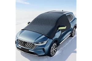 HQCONTL Car Windshield Cover for Ice and Snow - Universal Windshield Snow Cover with Side Window and Rearview Mirror Protector, Durable Magnetic Winter Frost Hail Guard, Suitable for Most Cars,SUV,Truck