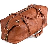 Berliner Bags Vintage Leather Duffle Bag München for Travel or the Gym, Overnight Bag for Men and Women - Brown (Cognac)