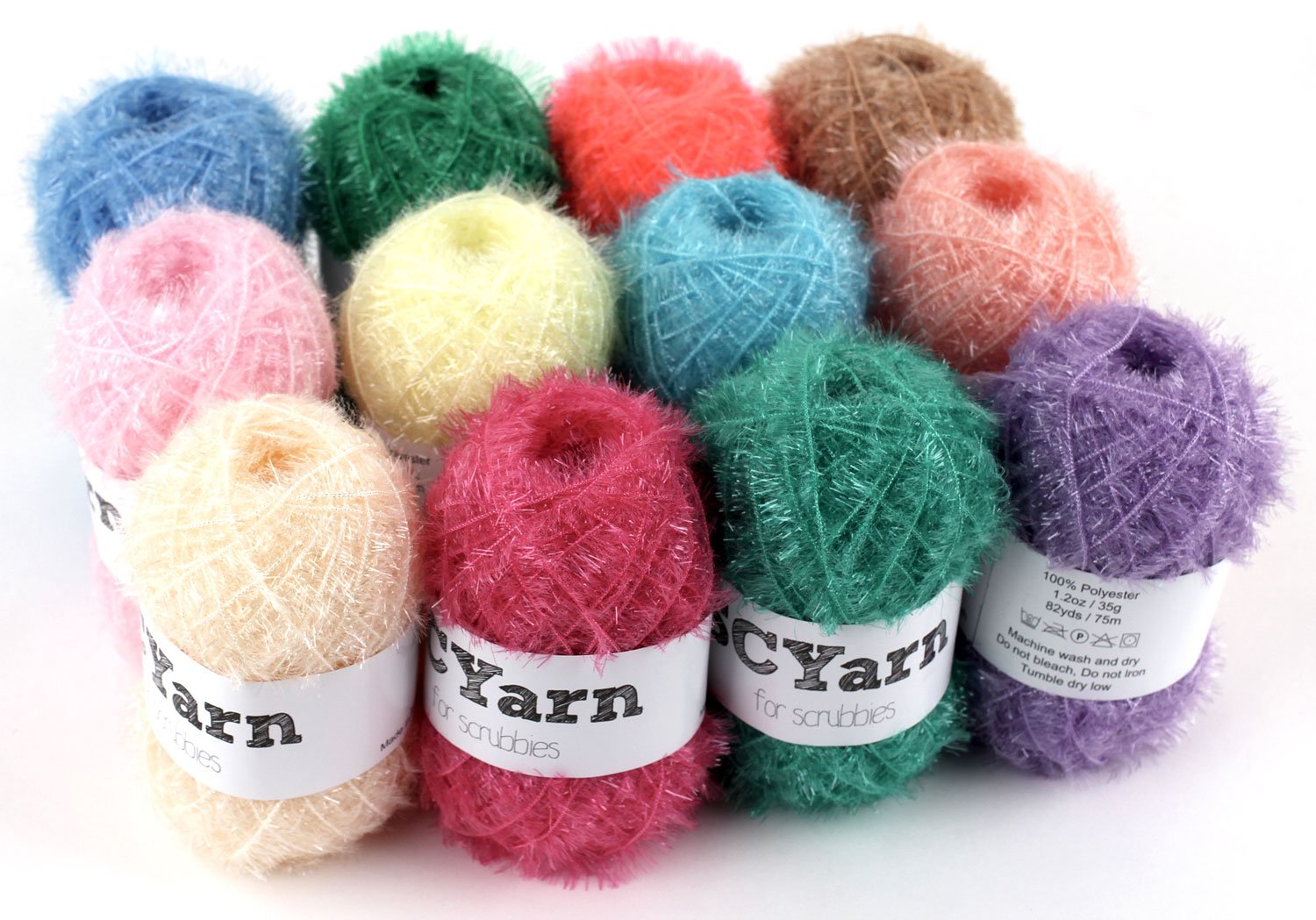 SCYarn for Scrubbies 12 Skeins Bonbons Yarn Assorted Colors 100