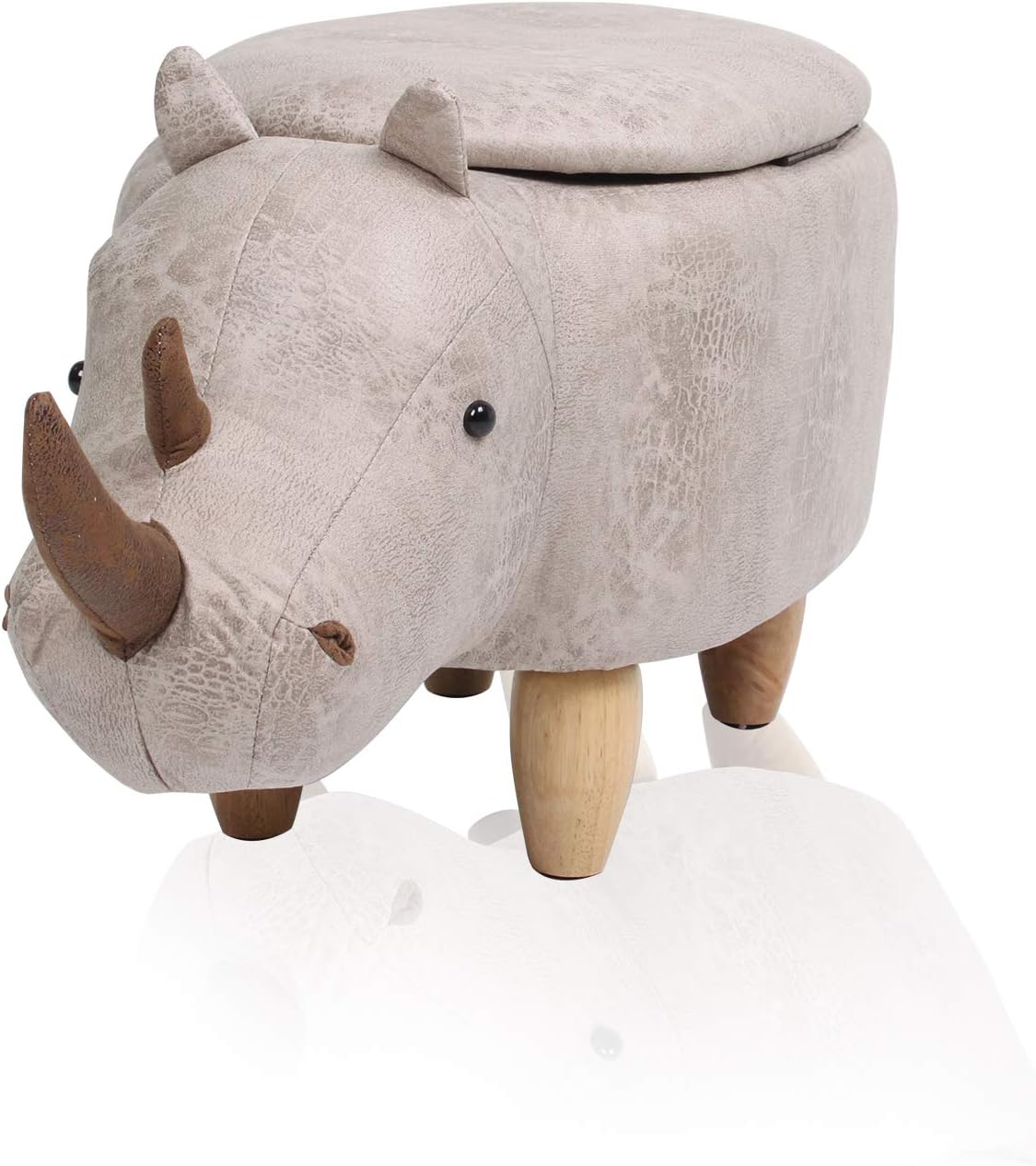 Beliwin Animal Footstools/Ottoman/Seat with 4 Rubber Wood Legs and