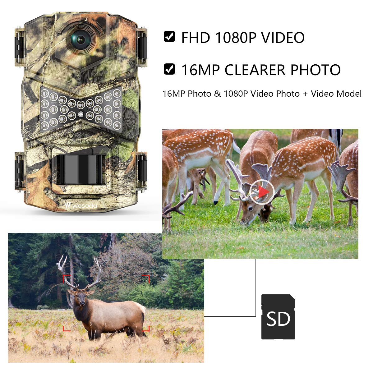 Wosoda Trail Game Camera 16mp 1080p Waterproof Hunting Scouting Cam For Wildlife Monitoring With Night Vision Ly123 1 Security Cameras Advisor
