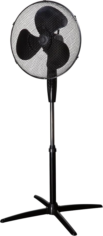 Zanussi 16 Inch Pedestal Fan 3 Speeds 90° Oscillation Adjustable Height Black