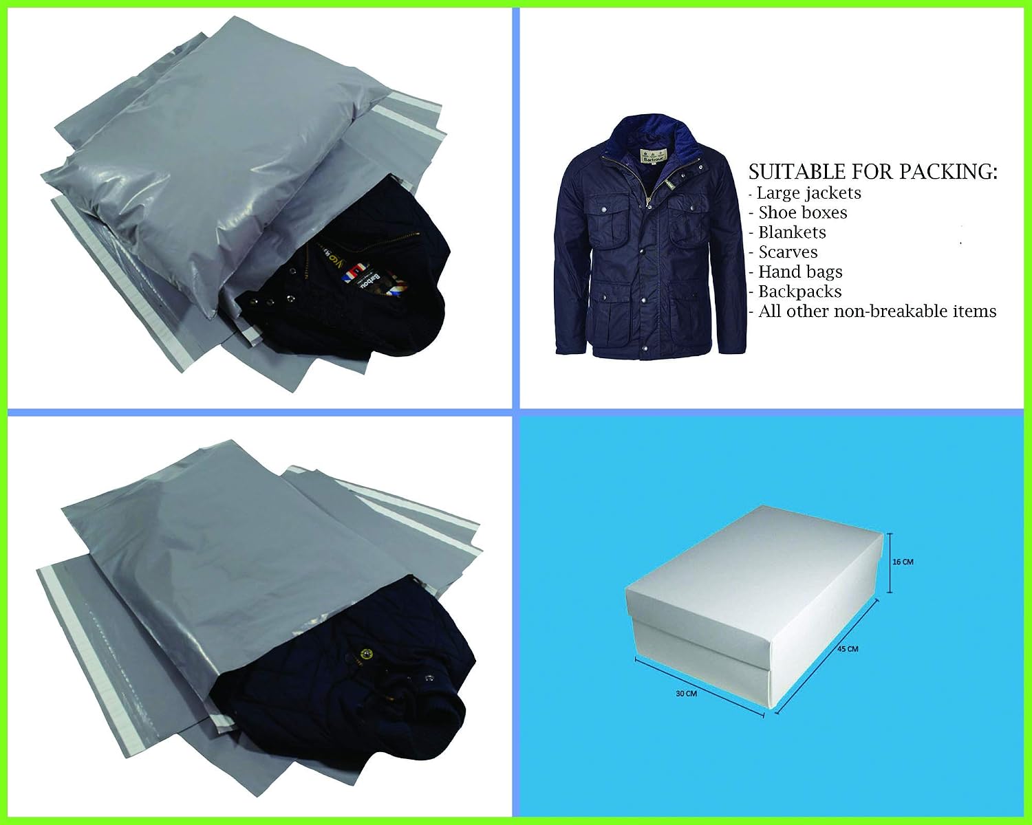 Large Self Seal Plastic Postage Bag 18” x 24” (45cm x 60cm) Heavy Duty Mailing Bag Extra Strong Plastic Envelopes for Packaging Large Parcels Clothes Bags Shoes - Image 4