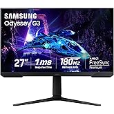 Samsung 27-Inch Odyssey G3 (G30D) Series FHD Gaming Monitor, 1ms, 180Hz, AMD FreeSync, Adjustable Stand, Black Equalizer, Virtual Aim Point, Eye Saver Mode, Flicker-Free, LS27DG302ENXZA