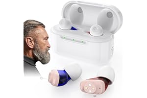 COQOOL Rechargeable Hearing Aids for Seniors - 16-Channels & 4 Modes OTC Hearing Aid with Noise Cancelling, Comfort Invisible In-Ear Device with Charging Case
