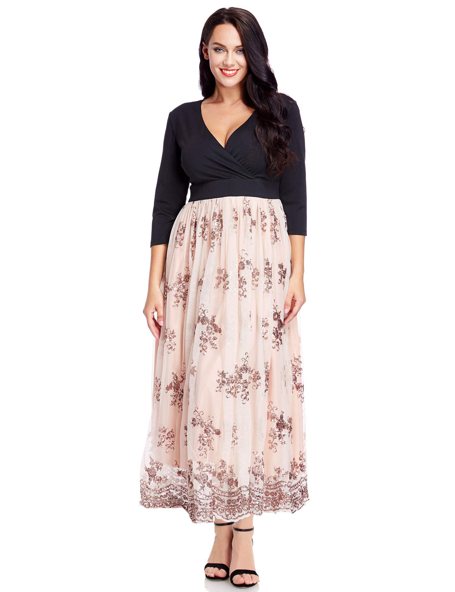 plus size sequin maxi skirt
