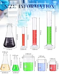 18 Pieces Lab Glassware Set Beaker Flask Cylinder
