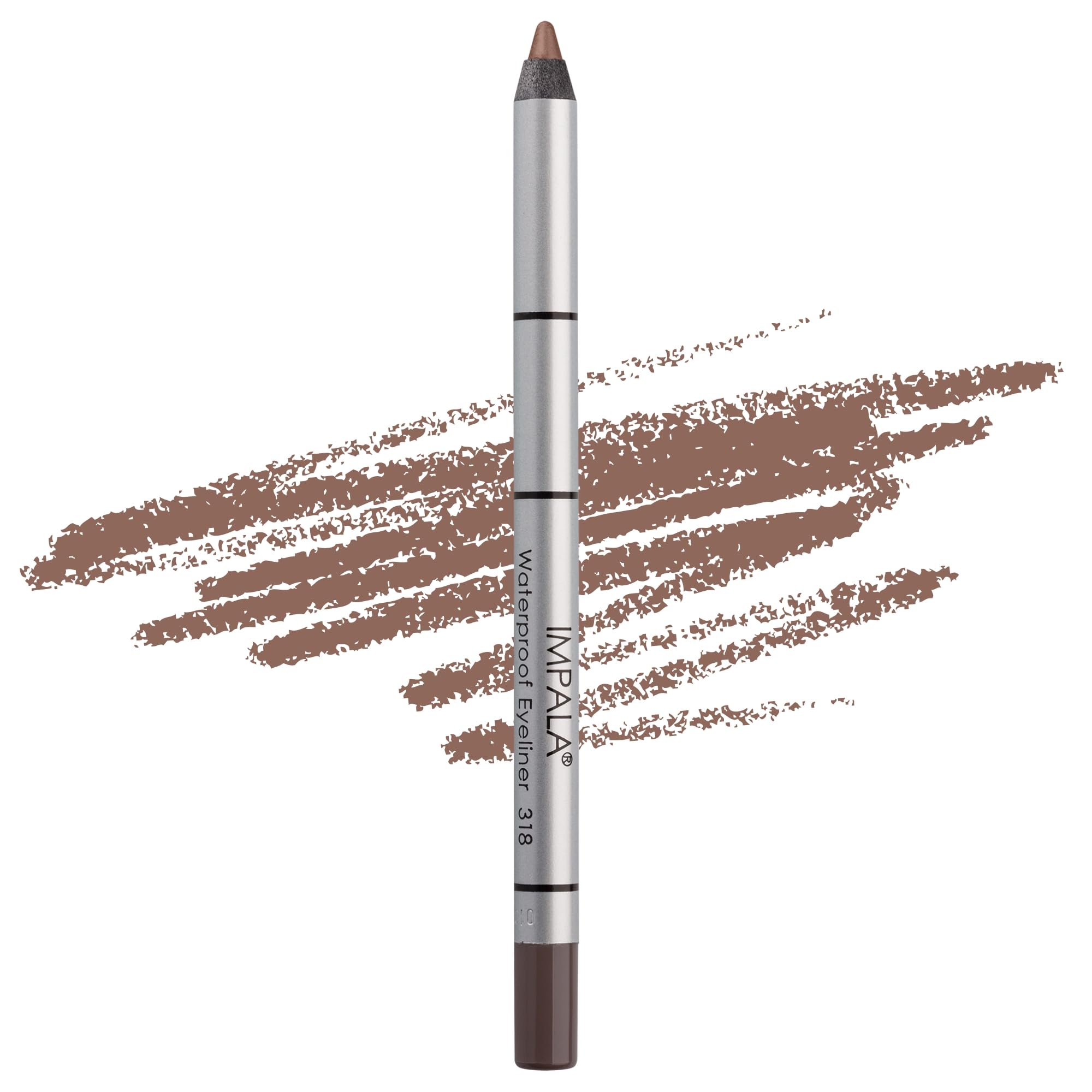 IMPALA | Creamy Waterproof Soft Brown Eyeliner Pencil 318 | Defined Contour or Smokey Effect | Dense and Creamy Texture, Easy to Apply | Bright, Long-Lasting, and Water-Resistant Color