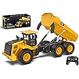NOKA Remote Control Mighty Dump Truck Toys, 1:18 Scale Construction Vehicles with 2 Batteries/6 Wheels, 9-Channel RC Engineer