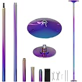 Yaheetech 45mm Portable Spinning &amp; Static Pole Dance Pole for Home | Sturdy Steel Construction Holds up to 441 Lb, Screw-Free Removable Design Protects Ceilings While You Dance and Exercise